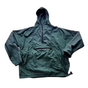 LL Bean Men's XL Half Zip Pullover Windbreaker - Green - Used